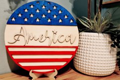 America Laser Cut, America Round Sign Laser Cut Product Image 3