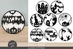 Halloween round sign laser, Cricut SVG, Halloween SVG Product Image 1