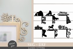 Christmas door corners laser file, Christmas laser bundle Product Image 1