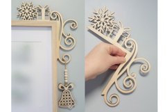 Christmas door corners laser file, Christmas laser bundle Product Image 2