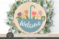 Welcome Door Sign, Cricut SVG, Laser SVG, Spring SVG Product Image 2