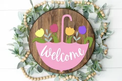 Welcome Door Sign, Cricut SVG, Laser SVG, Spring SVG Product Image 3