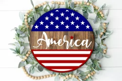 America Laser Cut, America Round Sign Laser Cut Product Image 2