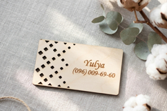 Business card with engraving. Plywood business card. Product Image 4