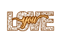 Floral Love You Layered Sign, Mothers Day, Wedding Gift SVG Product Image 2
