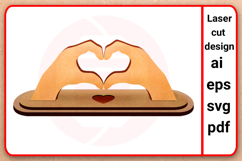 Laser cut Heart SVG vector template Wedding decor gift ideas Product Image 1