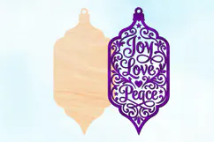 Laser Cut Joy Love Peace Ornament SVG Product Image 2