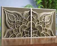 multi-layer mandala design optimized for laser cutting machines and decorative panels