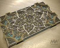 Mandala SVG template for laser cutting or Cricut projects, ideal for layered decor