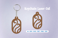 Laser Cut Oval Keychain SVG Product Image 1