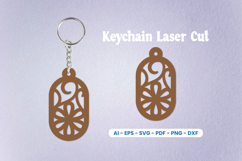 Laser Cut Oval Keychain SVG Product Image 1