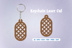 Laser Cut Oval Keychain SVG Product Image 1