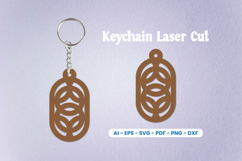 Laser Cut Oval Keychain SVG Product Image 1