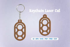 Laser Cut Oval Keychain SVG Product Image 1