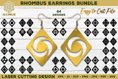 Laser Cutting Rhombus Earrings Bundle Template Product Image 1