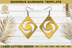 Laser Cutting Rhombus Earrings Digital Template Product Image 1