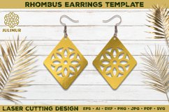 Laser Cutting Rhombus Earrings Digital Template Product Image 1