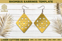 Laser Cutting Rhombus Earrings Digital Template Product Image 1