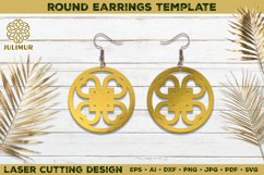 Laser Cutting Round Earrings Digital Template Product Image 1