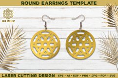 Laser Cutting Round Earrings Digital Template Product Image 1