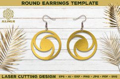 Laser Cutting Round Earrings Digital Template Product Image 1