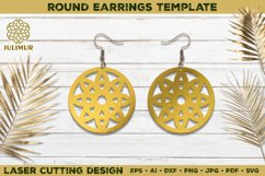 Laser Cutting Round Earrings Digital Template Product Image 1