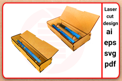 Laser cut SVG Fountain pen case template Digital download Product Image 1