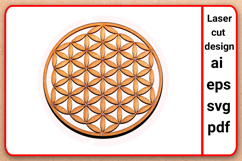 Laser cut Flower of Life Sacred Geometry Healing grid SVG Product Image 1