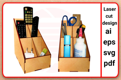Laser cut Desk organizer SVG template woodwork DIY crafts Product Image 1