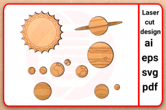 Laser cut SVG Solar system planets Home decor wall art Product Image 1