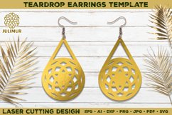 Laser Cutting Teardrop Earrings Digital Template Product Image 1