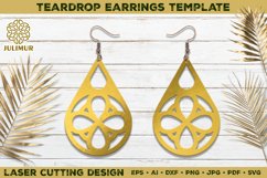 Laser Cutting Teardrop Earrings Digital Template Product Image 1