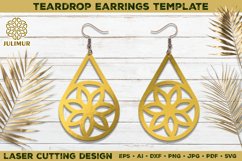 Laser Cutting Teardrop Earrings Digital Template Product Image 1