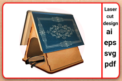 Laser cut Book rest holder SVG template digital download Product Image 1