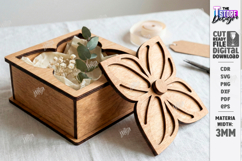 Decorative Gift Box Laser Cut | Floral Lid Jewelry Box SVG Product Image 1