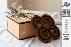 Decorative Gift Box Laser Cut | Floral Lid Jewelry Box SVG Product Image 1