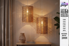 Wooden Pendant Light Shade Laser Cut | Home Decor | Pattern Product Image 1