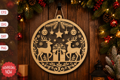 Reindeer Gift Ornament SVG Product Image 1