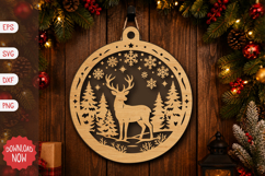 Reindeer Christmas Ornament SVG Product Image 1