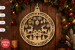 Reindeer Gift Christmas Ornament SVG Product Image 1