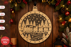 Christmas Train Ornament SVG Product Image 1