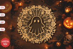 Spiderweb Flower Ghost SVG Product Image 1