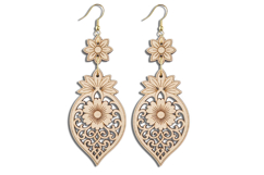 Laser Cut Earring SVG | Floral Wooden Earrings | Laser SVG Product Image 1