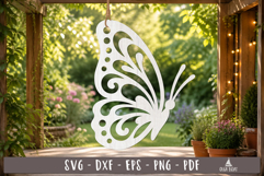 Elegant Butterfly Garden SVG Laser Cut Ornament Product Image 1