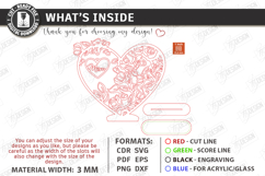 Mother's Day Hanging Heart Laser Cut | Floral Heart SVG |CNC Product Image 3