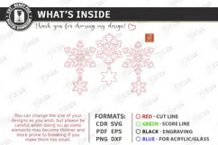 Wooden Christmas Ornament Laser Cut | Hanging Snowflake SVG Product Image 3