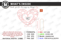 Mother's Day Hanging Heart Laser Cut | Floral Heart SVG |CNC Product Image 3