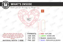 Mother's Day Hanging Heart Laser Cut | Floral Heart SVG |CNC Product Image 3