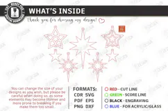 Wooden Christmas Ornament Laser Cut | Hanging Stars Laser Product Image 3