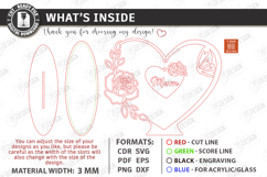 Mother's Day Hanging Heart Laser Cut | Floral Heart SVG |CNC Product Image 3